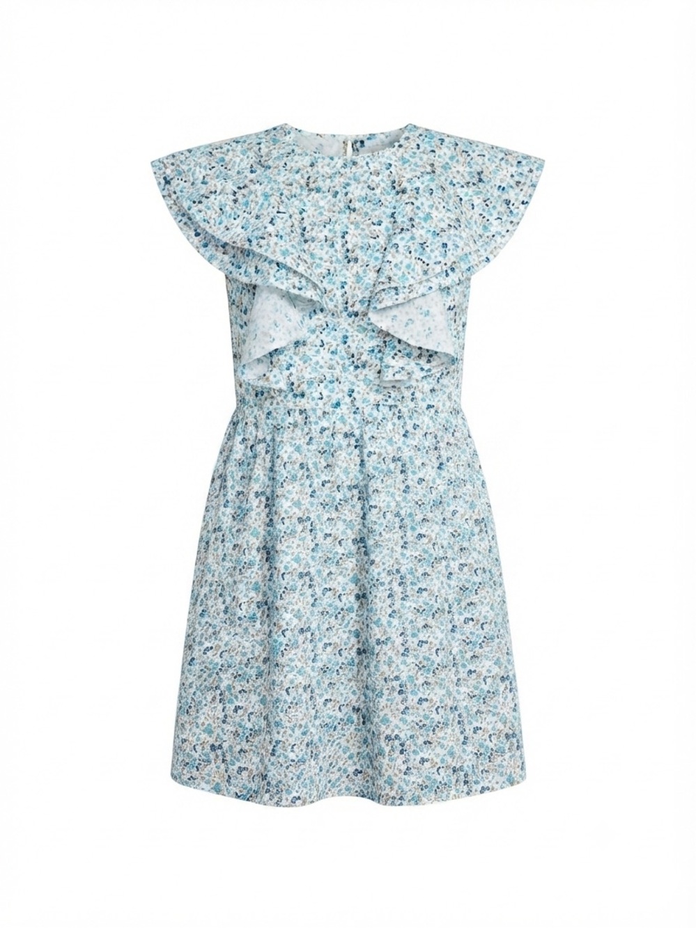 Influence Blue Floral Ruffle Mini Dress - Picture 2 of 8